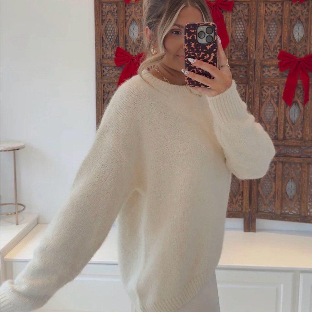 Cream Crew Neck Sweater - Picture 2 of 2